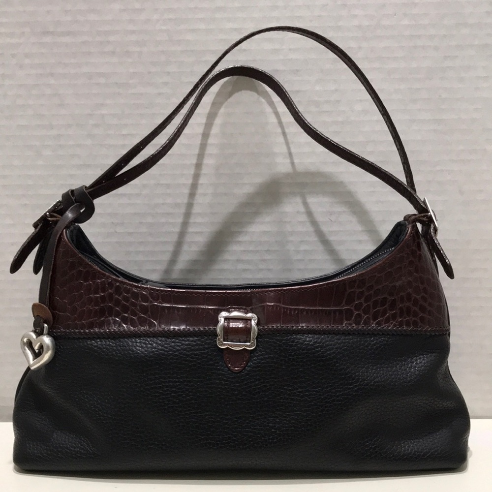 BRIGHTON (C250903) Black/ Brown Leather Bag